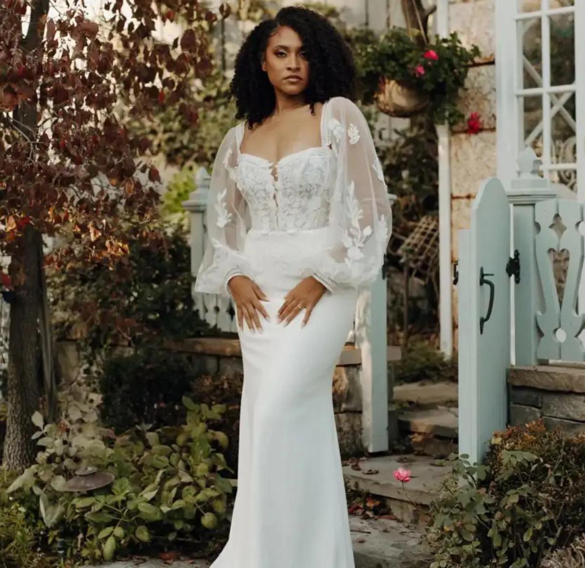 Model Wearing a bridal gown by Stella York